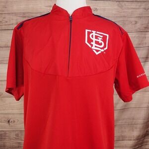 St Louis Cardinals Shirt XL Red Baseball 1/4 Zip Pullover Monsanto SGA Giveaway